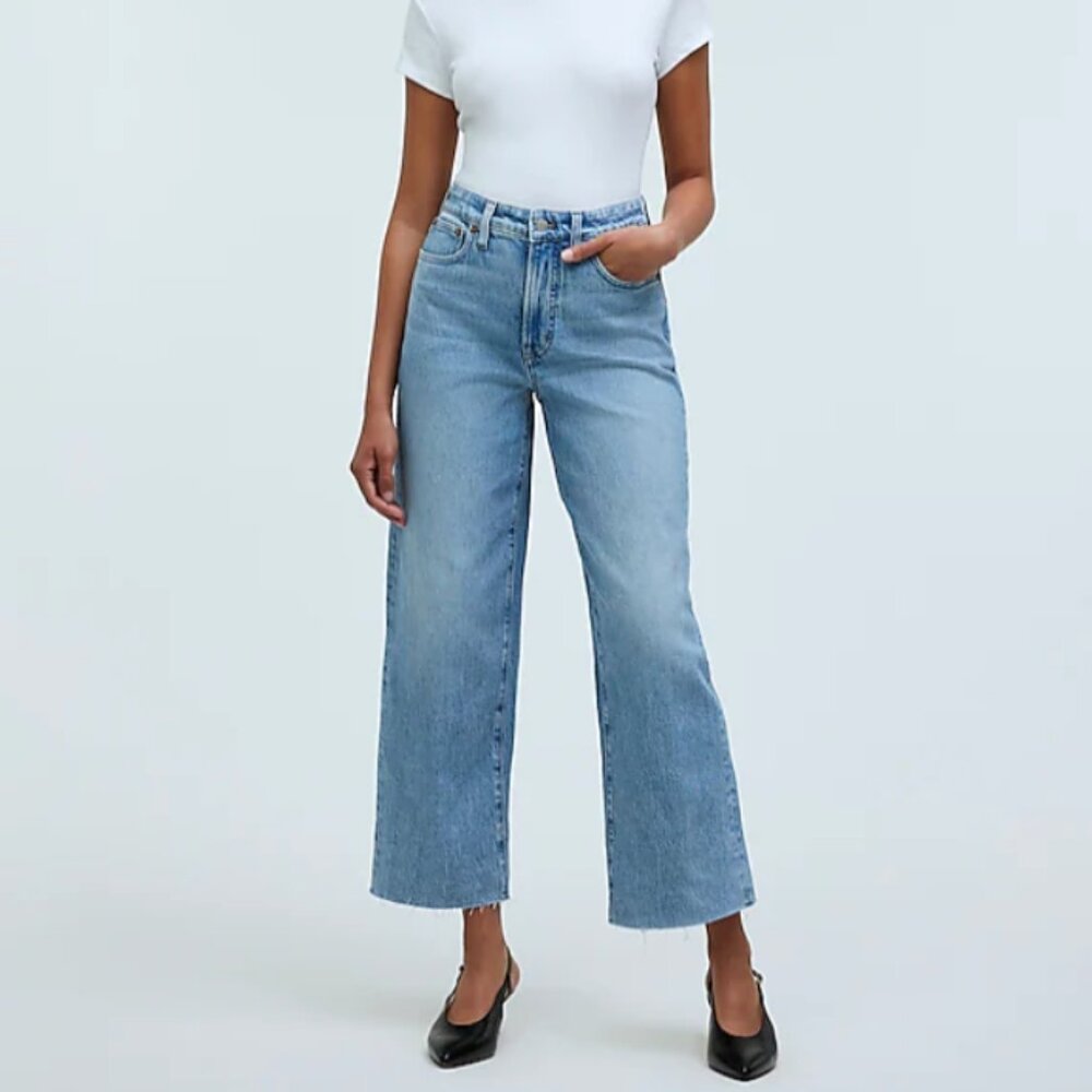 NWT Madewell The Curvy Perfect Vintage Wide-Leg Crop Jean in Altoona Wash